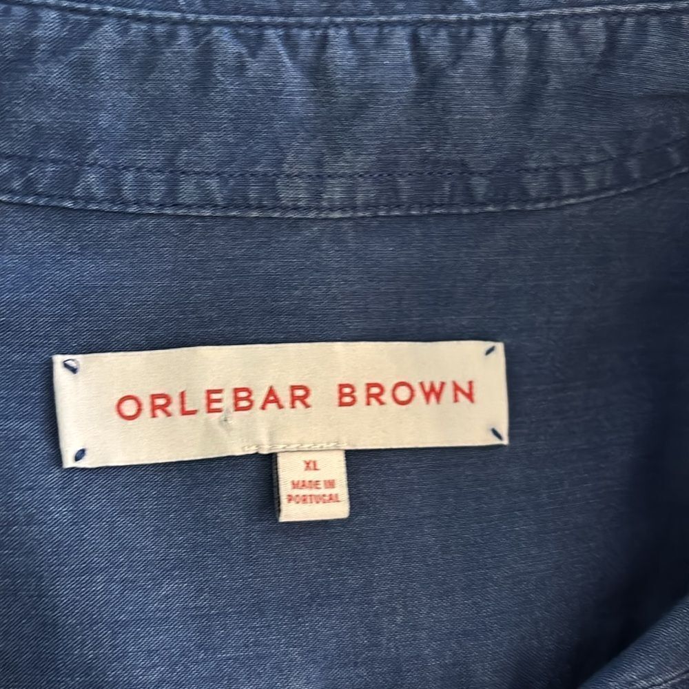 Olebar Brown 100% cotton Men's Blue Casual Shirt, XL - Picture 8 of 9